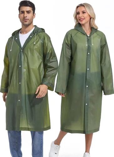 Miniatura 2 de 2 abrigos de lluvia de Borogo para adultos, chaquetas de lluvia reutilizables para hombres y mujeres