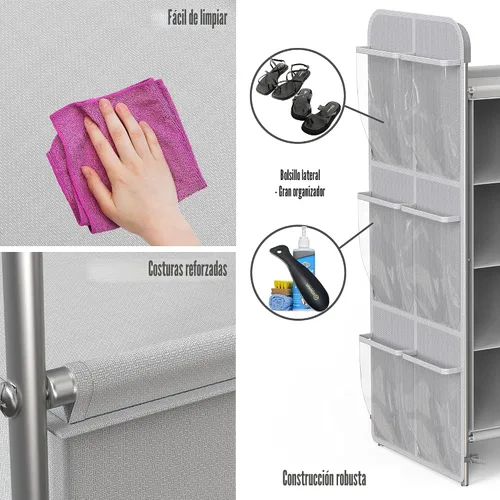 Miniatura 6 de Simple Houseware - Organizador de zapatero con cubículo de 4 niveles y 16 cubos, color gris