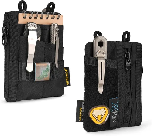 Miniatura 7 de VIPERADE VE18-S Bolsa pequeña EDC, organizador de bolsillo EDC mini para hombres, organizador de bolsillo EDC, bolsa multiherramienta con 3 ranuras