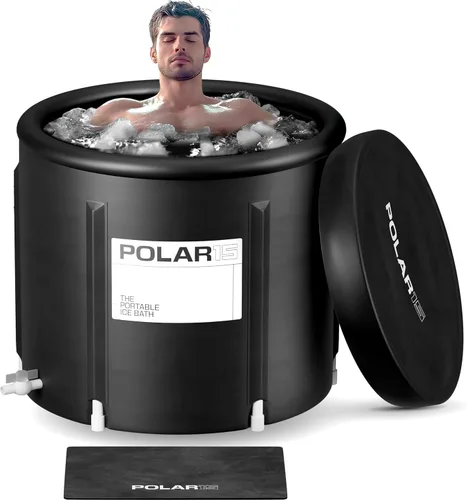 Bañera de hielo portátil prémium para atletas, piscina fría de 125 galones con sistema de fácil drenaje, capas duraderas de PVC, espuma y nailon,