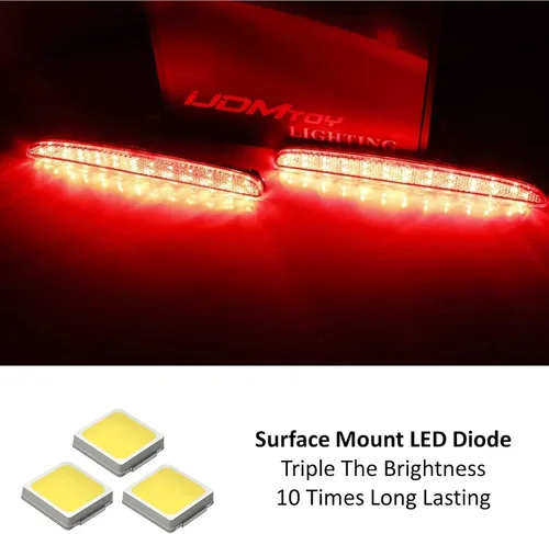 Miniatura 2 de iJDMTOY Reflectores de Parachoques LED de Lente Ahumada 24-SMD Compatibles con Honda Civic Hatchback 2017-21, SI o Sedan Tipo-R, Funcionan como