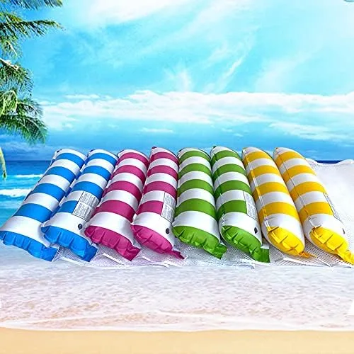 Miniatura 5 de Paquete de 4 flotadores inflables para piscina, hamaca de agua de tamaño adulto, silla de malla flotante 4 en 1 para adultos para vacaciones