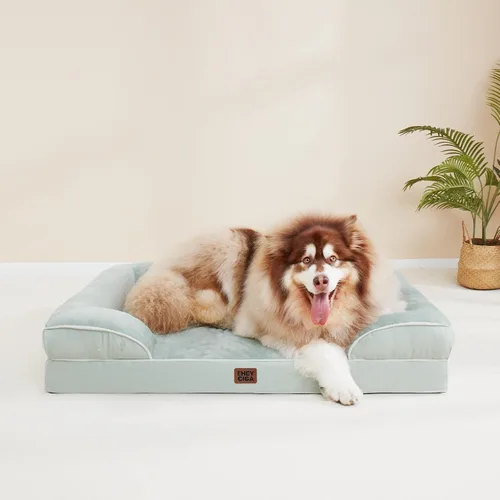 Miniatura 311 de EHEYCIGA – Cama ortopédica impermeable para perros pequeños, de espuma viscoelástica tipo caja de huevos, con bordes elevados y base antideslizante