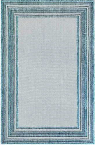 Miniatura 3 de Liora Manne Carmel - Alfombra tejida de perfil bajo de fácil cuidado para interiores y exteriores, color aguamarina, 6 pies 6 pulgadas x 9 pies 4