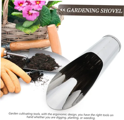 Miniatura 6 de Cuchara de jardinería de acero inoxidable pequeña pala de tierra ligera herramienta de plantación de mano para trasplantar macetas suculentas