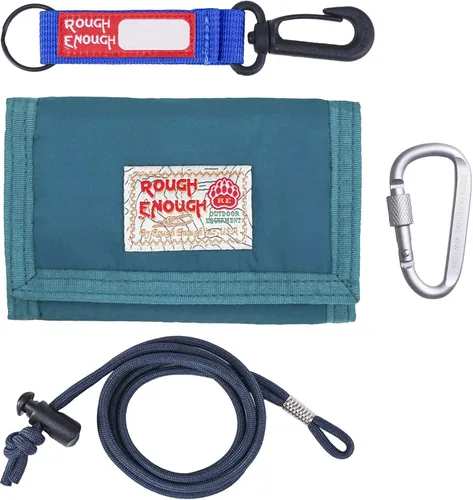 Miniatura 12 de Rough Enough - Cartera para niños con cordón para adolescentes y niños, con cremallera, monedero de nailon verde militar