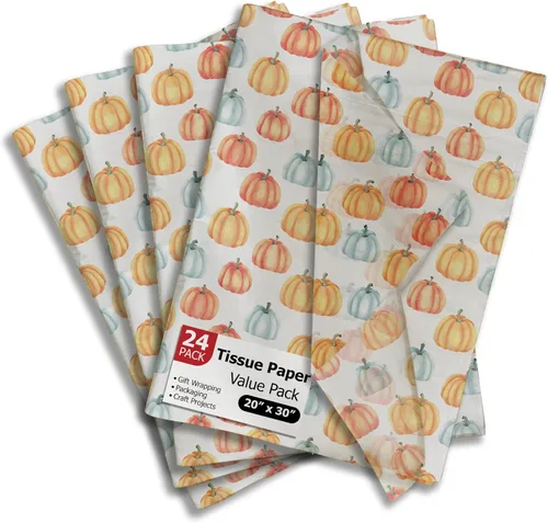 Miniatura 39 de Pro Supply Global Papel de seda impreso con hojas de otoño para bolsas de regalo o cajas y envoltura, papel de seda decorativo de otoño a granel