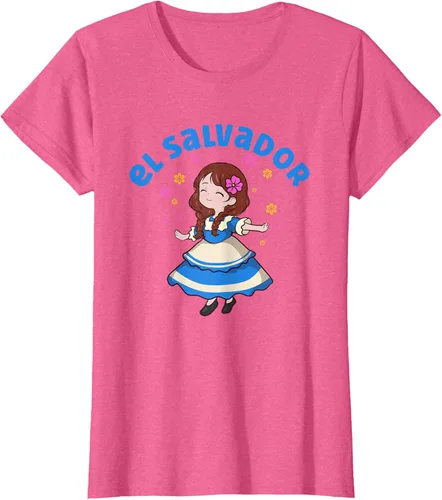 Miniatura 56 de Camiseta de mujer hispana con bandera salvadoreña de El Salvador Orgullosa, Negro