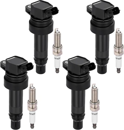 Miniatura 32 de BDFHYK Bobinas de encendido UF611 y bujía iridio XP6203 compatible con Hyundai Equus Genesis Sonata Tucson Kia Borrego K900 Optima Sorento V8 l4