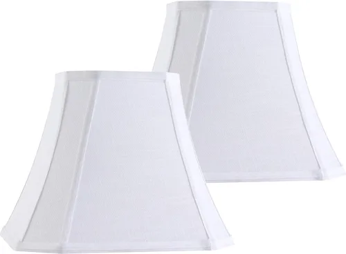 Miniatura 21 de GO&SO Pantalla de lámpara de esquina de corte cuadrado, 8x14x11 pulgadas, pantalla mediana para lámpara de mesa beige, tela natural hecha a mano