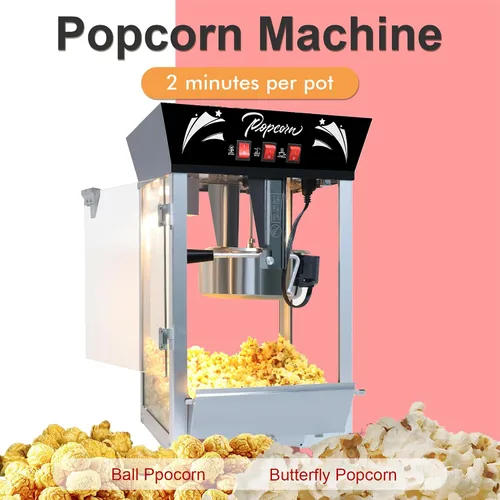 Miniatura 5 de Máquina para hacer palomitas de maíz, 850 W, máquina profesional para hacer palomitas de maíz, hervidor de acero inoxidable de 12 onzas, máquina