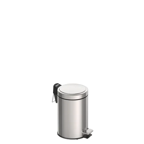 Tramontina 94538103 - Cubo de baño con pedal de 3L, acero inoxidable, con tapa, 6.7 in de diámetro x 10.6 in de alto, 94538103