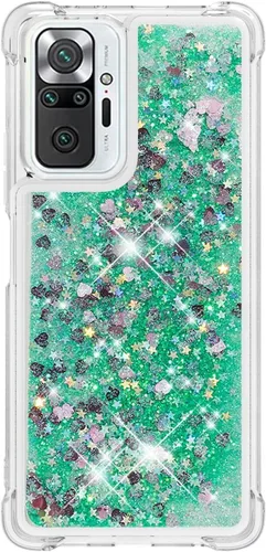 Miniatura 70 de Glitter Sparkle Moving Quicksand Flowing Cover para Xiaomi Redmi Note 10S Bling Liquid Clear Star Heart Silicona Bumper Funda transparente de goma a