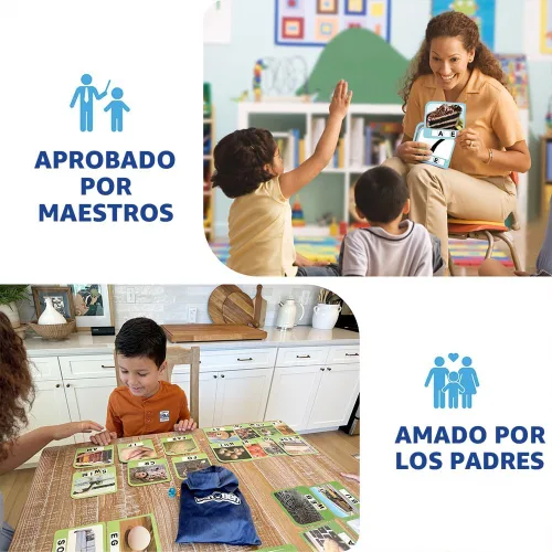 Miniatura 6 de BenBen Juegos de Ortografía, 224 Tarjetas de Memoria, 208 Fichas de Letras de Madera, 1-4 Jugadores, Juegos de Aprendizaje para Niños de 4-8 Años