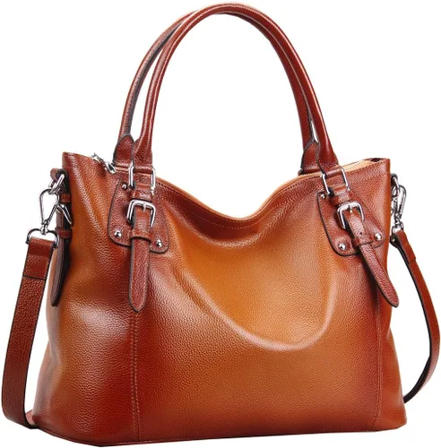 Miniatura 8 de HESHE - Carteras y bolsos de cuero genuino para mujer, bolso de mano, bolso de hombro, bolso de asa superior, bolso cruzado, bolso tipo morral
