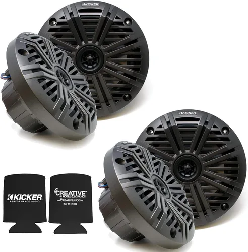 Miniatura 6 de KICKER Altavoces marinos LED plateados de 6.5 pulgadas (cantidad 4) 2 pares de altavoces de repuesto OEM LED Plata