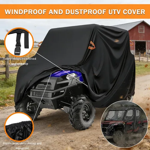 Miniatura 4 de UTV Cover Waterproof Heavy Duty for CFMoto UForce 800 2014-2020, 2-6 Seater All Weather Side by Side Cover Outdoor Storage All-Season Dust Protection