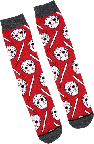 Miniatura 3 de Viernes el 13 Jason Voorhees Calcetines de los hombres de la película de terror Slasher 3 Pack Mediados de la pantorrilla Adulto Calcetines