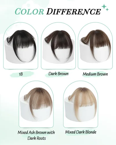 Miniatura 6 de Flequillo con Clip, Flequillo de Cabello con Clip, Flequillo Falso, Flequillo con Clip, Flequillo con Clip de Cabello Humano Real, Postizos Ombre