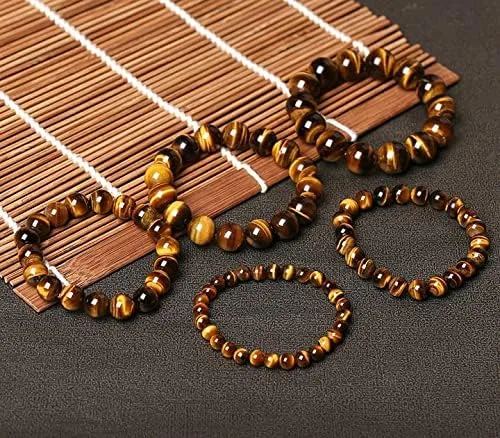 Miniatura 6 de HUYHOAT - Pulseras y brazalete de piedra natural 5A de ojo de tigre para mujeres y hombres, pulseras de cuentas de regalo, pulseras 7D3AI (0.630in)