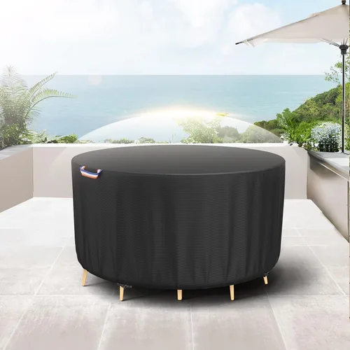 Miniatura 8 de STARTWO Fundas redondas para muebles de patio, fundas impermeables para muebles de exterior, resistentes a los rayos UV