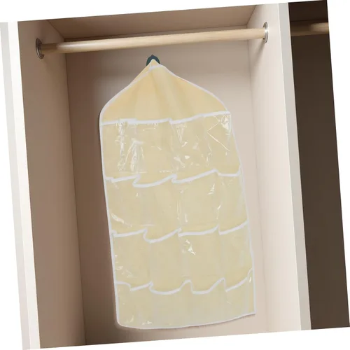 Miniatura 2 de UPKOCH Organizador de bolsa de almacenamiento colgante para puerta, organizador de bolsillo de pared beige para ropa interior, calcetines, joyas