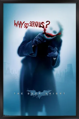 Trends International DC Comics - Póster de pared de The Dark Knight - The Joker - Why So Serious, 14.725 x 22.375 pulgadas, versión enmarcada en