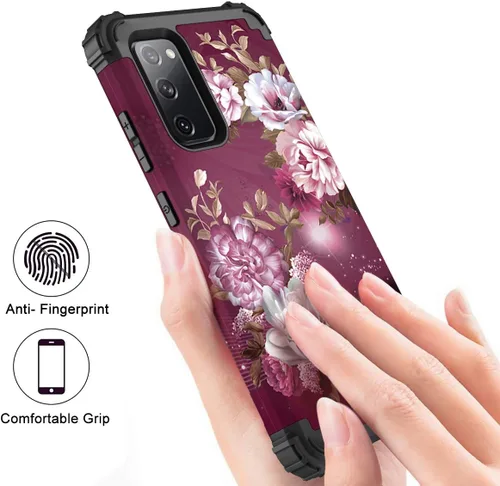 Miniatura 6 de Hocase Funda para Galaxy S20 FE 5G, Protección resistente a prueba de golpes, goma de silicona suave + parachoques de plástico duro, funda