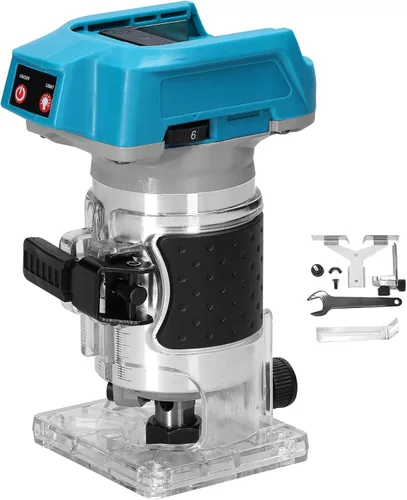 Weytoll 18V 18000RPM Perfiladora sin escobillas, 6.35mm de diámetro de recorte, perfiladora de palma inalámbrica, perfiladora de madera, con 6