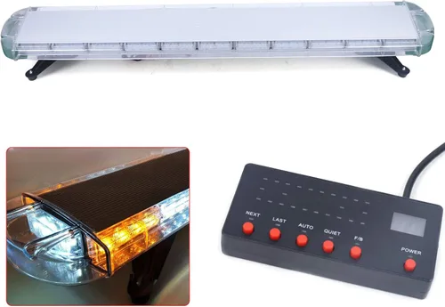 Miniatura 8 de Luz estroboscópica de emergencia de 51 pulgadas, 21 modos intermitentes, tira estroboscópica de 96 LED con interruptor de pantalla digital, barras