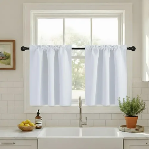 Miniatura 11 de NICETOWN Cenefas de Ventana Opacas con Aislamiento Térmico para Guardería - Paneles de Cortina con Bolsillo para Barra de Decoración del Hogar