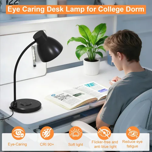 Miniatura 5 de Lámparas de escritorio para oficina en casa – Lámpara de escritorio LED con cargador inalámbrico, 3 modos de color regulables para el cuidado