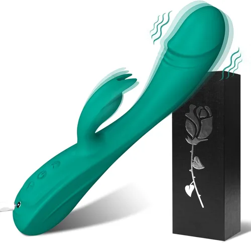 Juguetes sexuales con vibrador de punto G de conejo, 7 x 7 modos de vibración, 8.4 pulgadas, vibradores realistas para parejas, consolador anal