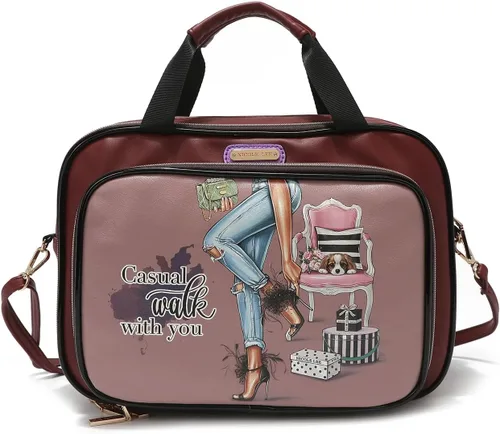 Miniatura 2 de Nicole Lee Bolsa de maquillaje cosmética para mujer, bolsa de viaje con 5 compartimentos (todas las emociones)