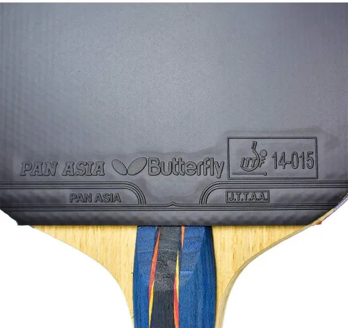 Miniatura 5 de Butterfly Nakama S-9 Raqueta de tenis de mesa – Ping Pong Paddle aprobada por la ITTF – Pan Asia de goma de tenis de mesa y capa de esponja gruesa