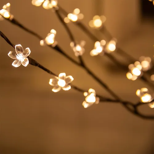Miniatura 6 de TYBEEU Árbol de cerezo iluminado de 4 pies con 144 luces LED blancas cálidas para decoración de vacaciones, regulable, certificado UL, impermeable
