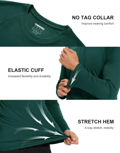 Miniatura 40 de MAGCOMSEN Camisas de manga larga para hombre, protección solar UPF 50+, camisetas atléticas para senderismo, correr, entrenamiento, protección