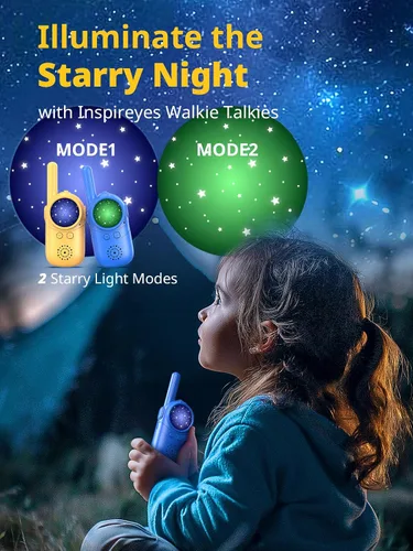 Miniatura 3 de Inspireyes Walkie Talkies para niños, paquete de 2 recargables de largo alcance, juguetes para niños y niñas de 3 a 12 años, juguete de radio de 2