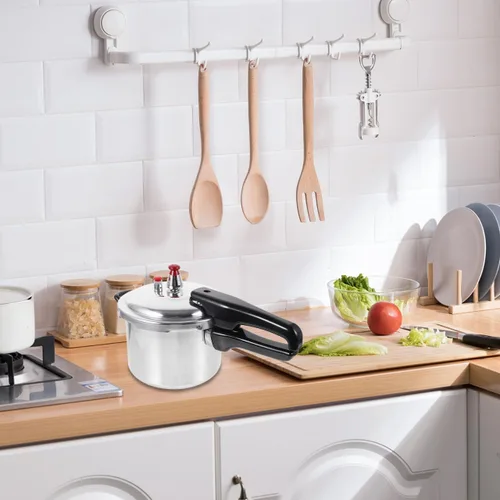 Miniatura 8 de INOOMP Olla a presión inferior compuesta de 2.7 cuartos de galón de aleación de aluminio para cocinas de gas e inducción con mango ergonómico