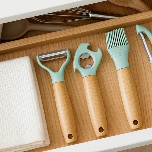 Miniatura 4 de Beille Utensilios de cocina para hornear Suministros de preparación de comidas Gadgets Set de herramientas pastel 4pc