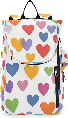 Mochila de tenis para mujeres y hombres, grande, resistente, colorido, corazones, 2 raquetas, bolsa con almohadilla protectora para tenis,