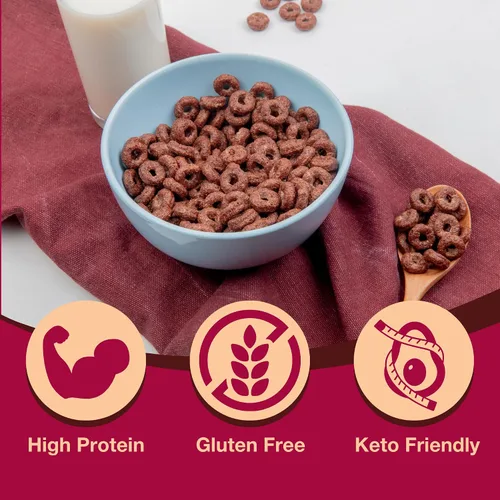 Miniatura 3 de ProtiDIET Cereal de soja de chocolate alto en proteínas, sin gluten, cereales saludables bajos en grasa para adultos, perfecto para un aperitivo