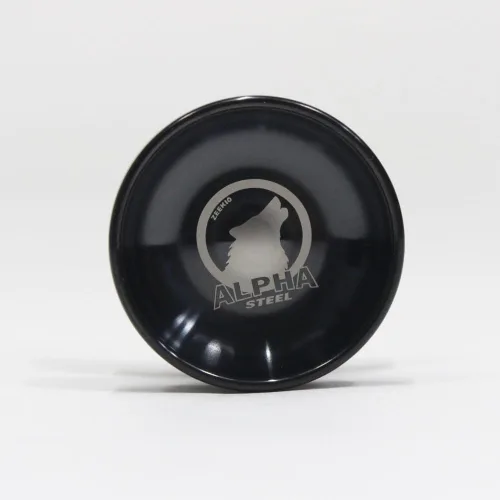 Zeekio Alpha Steel Yoyo - Yoyó de acero inoxidable con forma orgánica, YoYo de tamaño inferior con rodamiento de tamaño D (negro y aguafuerte blanco)