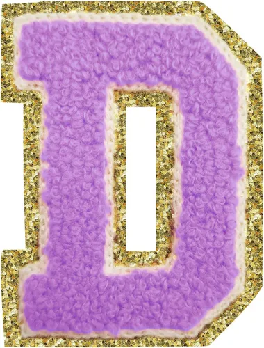 Miniatura 165 de Parches de letras termo-adhesivas de felpilla para chaquetas, parches de letras universitarias con brillantina para planchar en la letra azul A