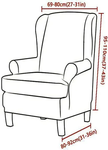 Miniatura 6 de PEKJI Fundas de silla con respaldo de alas de Navidad, fundas antideslizantes para sillón con respaldo de alas (A01)