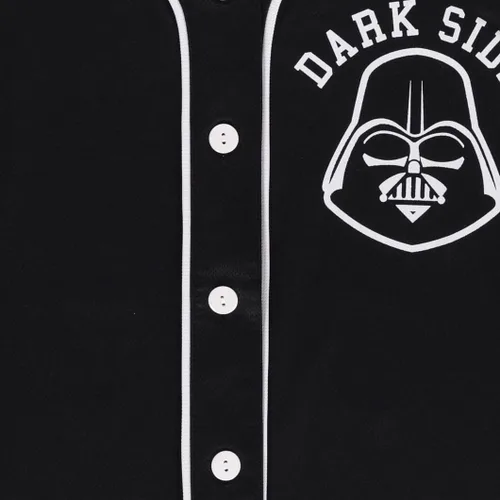 Miniatura 5 de STAR WARS Camiseta de béisbol para mujer, Darth Vader, Luke Skywalker y Baby Yoda malla con botones