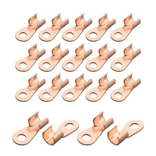 Miniatura 18 de Fielect 100 Uds. Terminales de cable de batería de alambre de cobre abierto OT-10A, terminales de anillo de crimpado, conectores de orificio