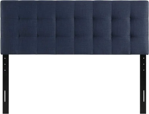 Miniatura 4 de Modway Lily Cabecera Capitonada de Tela de Lino Tapizada Full en Azul Marino