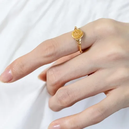 Miniatura 2 de Jude Jewelers Anillo de compromiso de acero inoxidable con diseño de hoja y flor