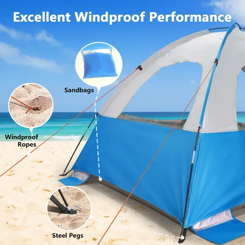 Miniatura 3 de NXONE Tienda de campaña de playa con protección UV UPF 50+, ligero y fácil de instalar, toldo de playa portátil para la familia, gran espacio